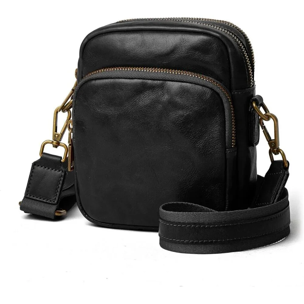 Genuine Leather Crossbody Bag Women Vintage Small Cell Phone Purse Adjustable St